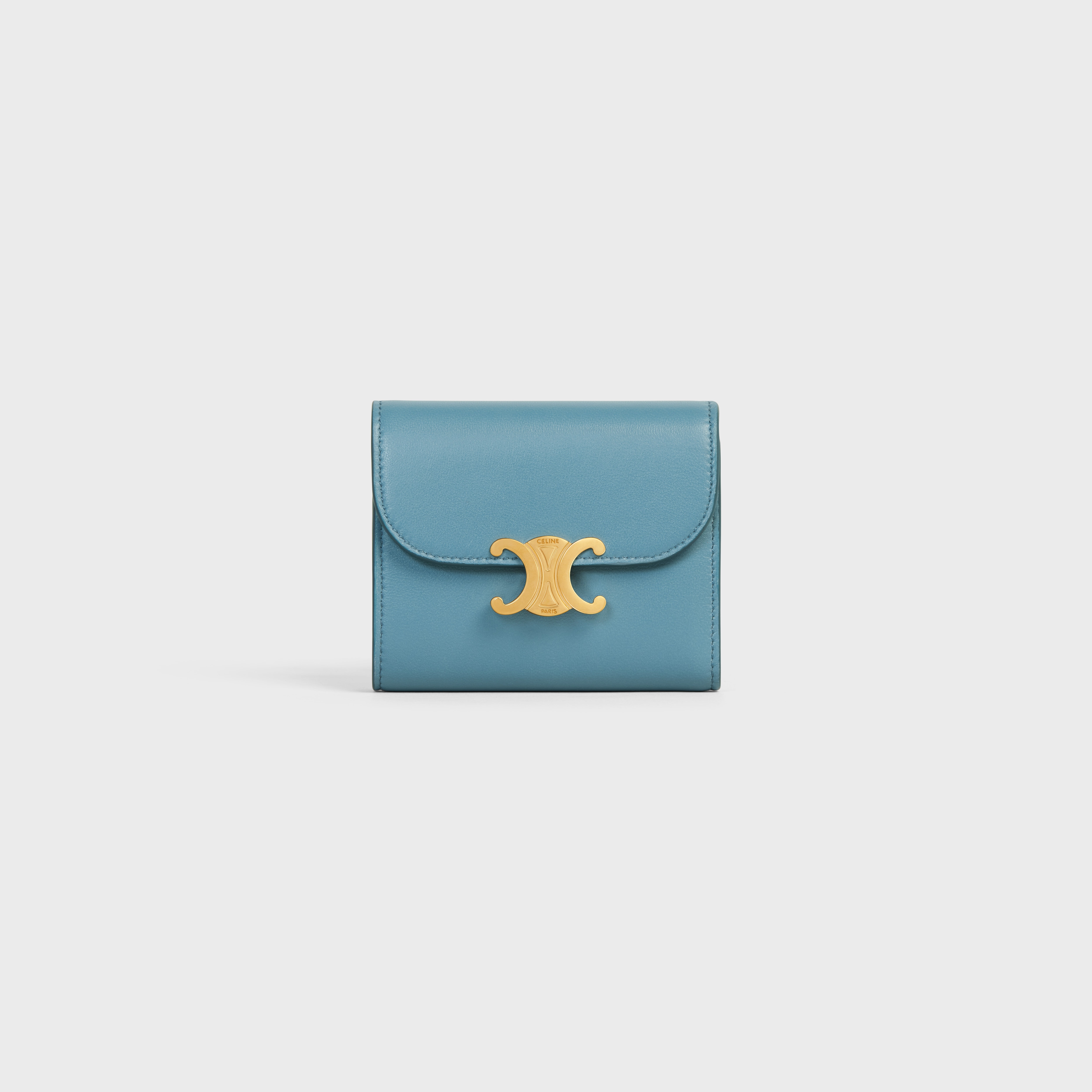 Triomphe Small Flap Wallet in Shiny calfskin - 1