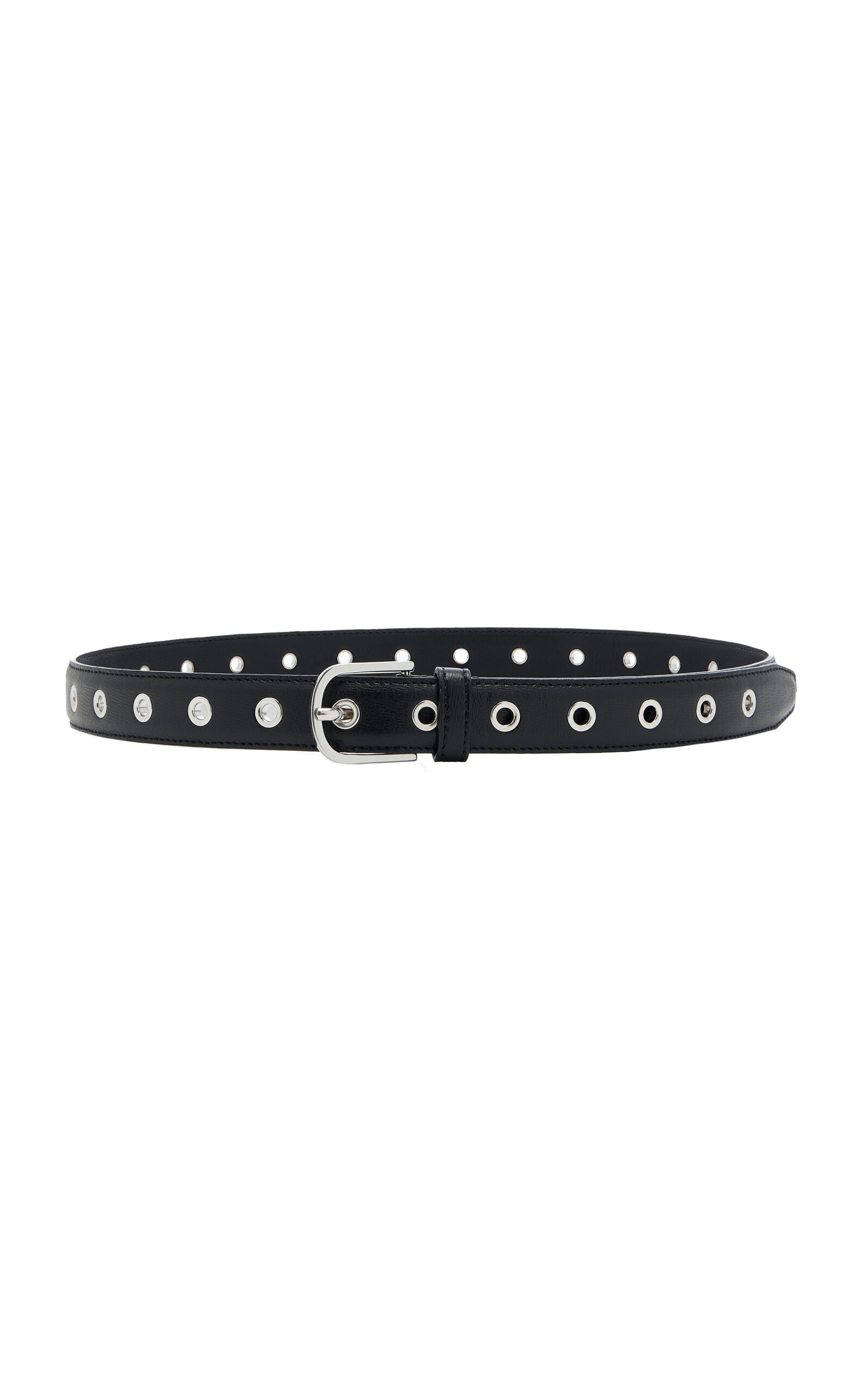 Eyelet Leather Belt black - 1