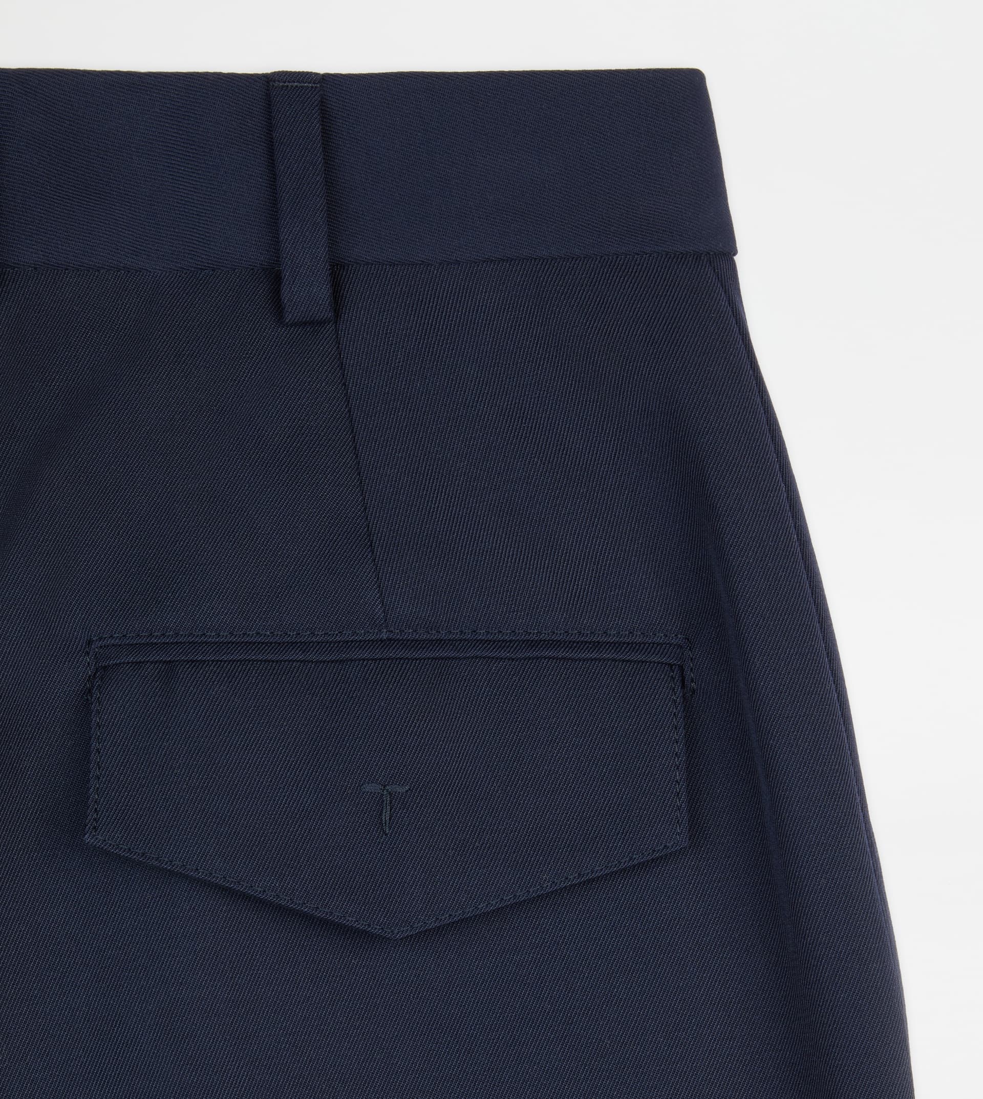 PANTS IN COTTON BLEND WOOL - BLUE - 8
