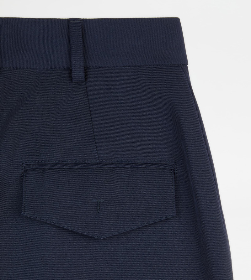 PANTS IN COTTON BLEND WOOL - BLUE 8