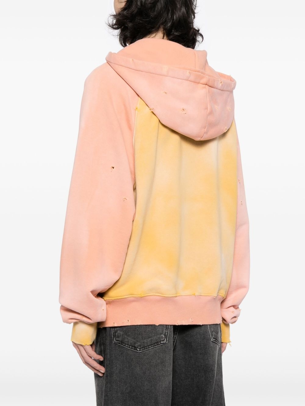 Throwback distress-detail hoodie - 4