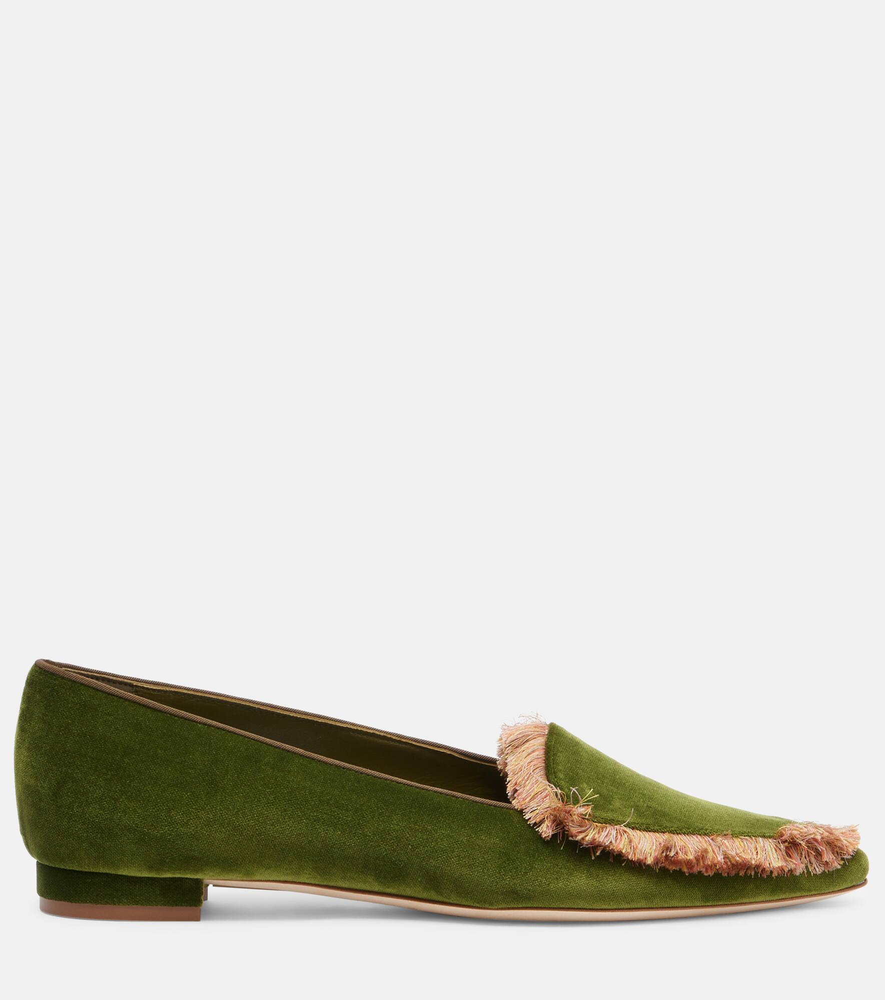 Agofran fringed velvet loafers - 4