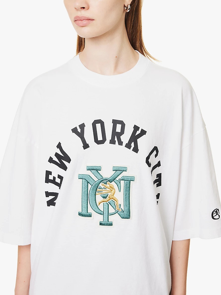 NYC-embroidered relaxed-fit cotton-jersey T-shirt - 5