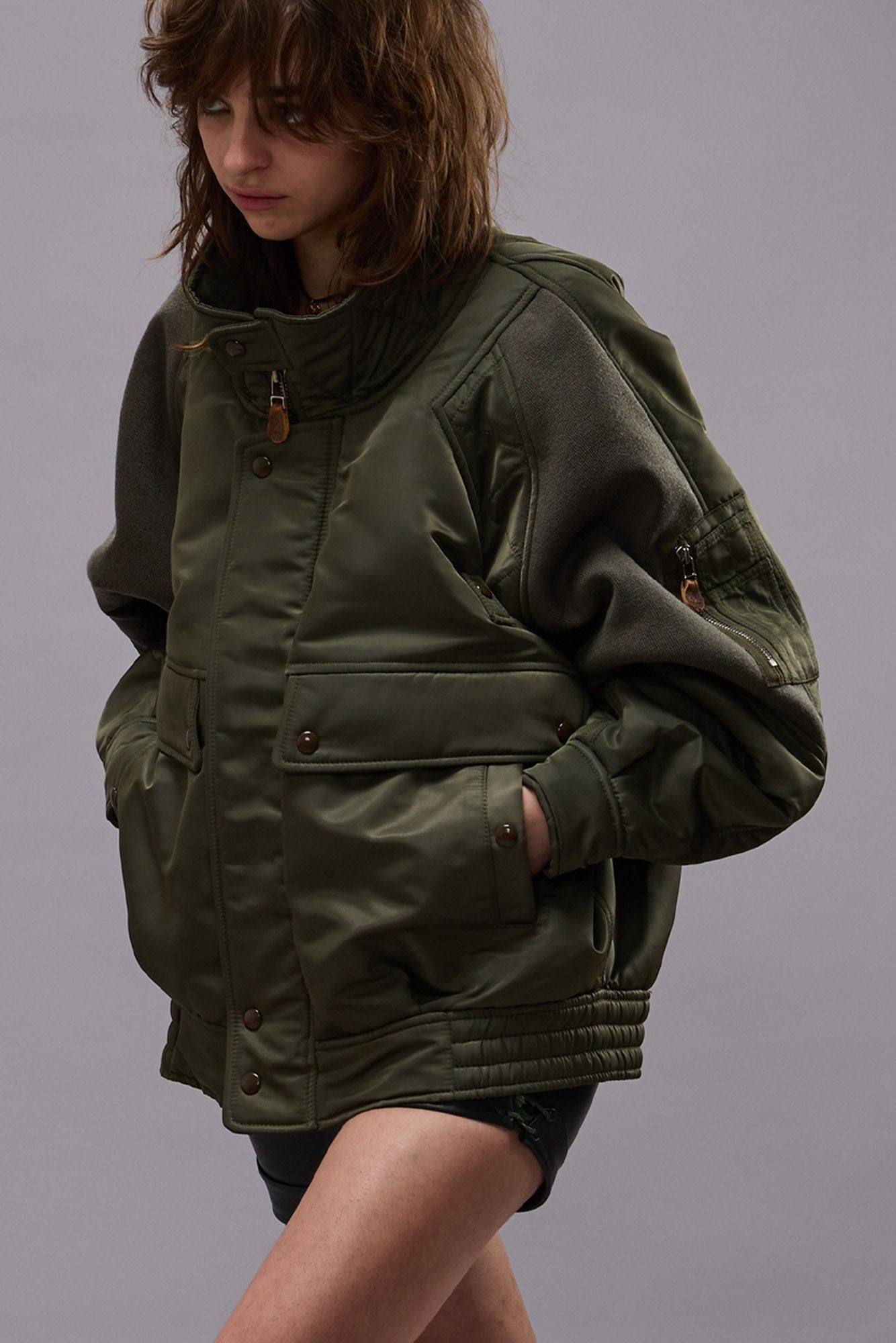 RIBBED FLIGHT BOMBER - OLIVE - R13 - 2
