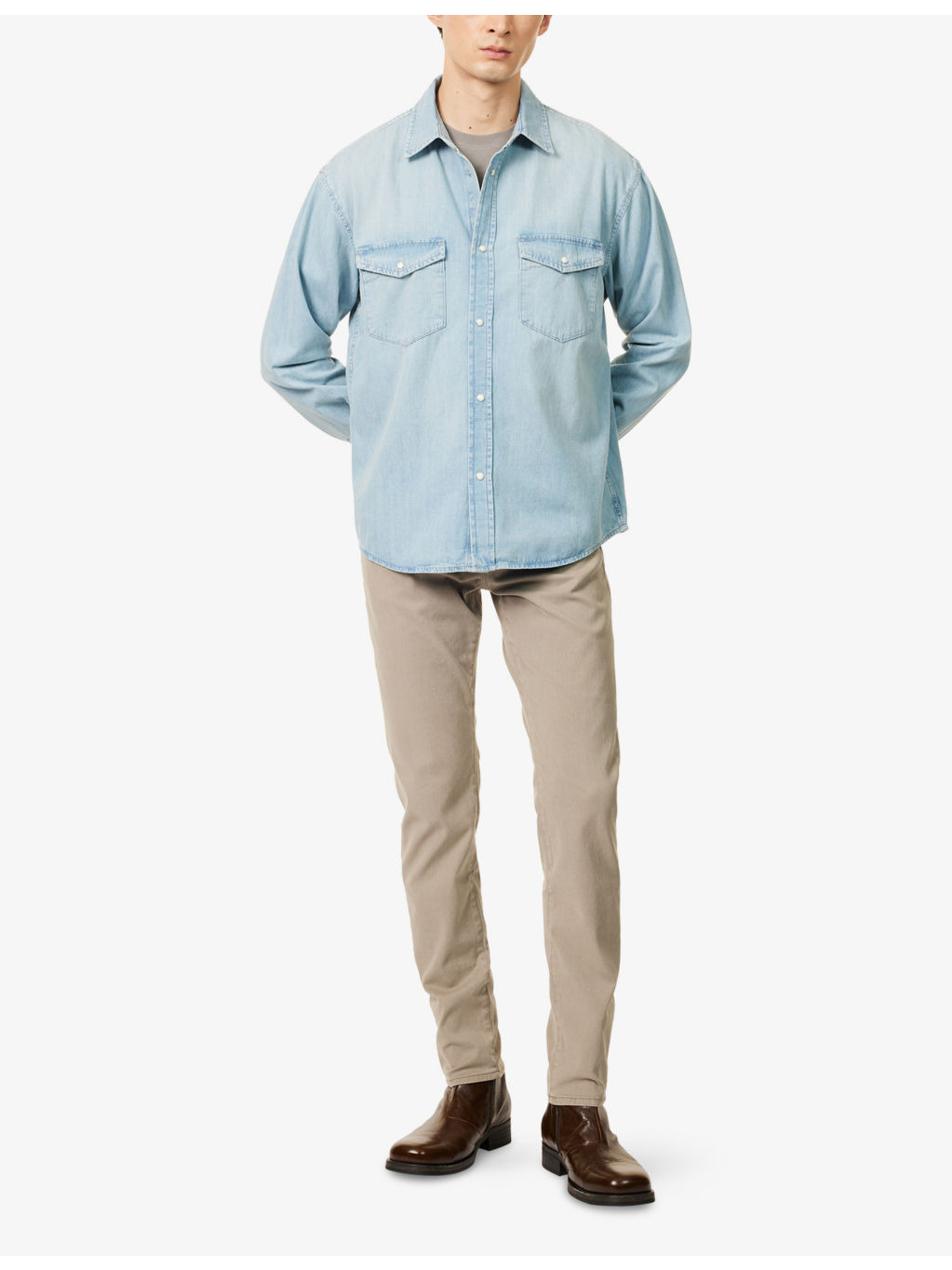 Modern Western Patch-Pocket Denim Shirt - 2