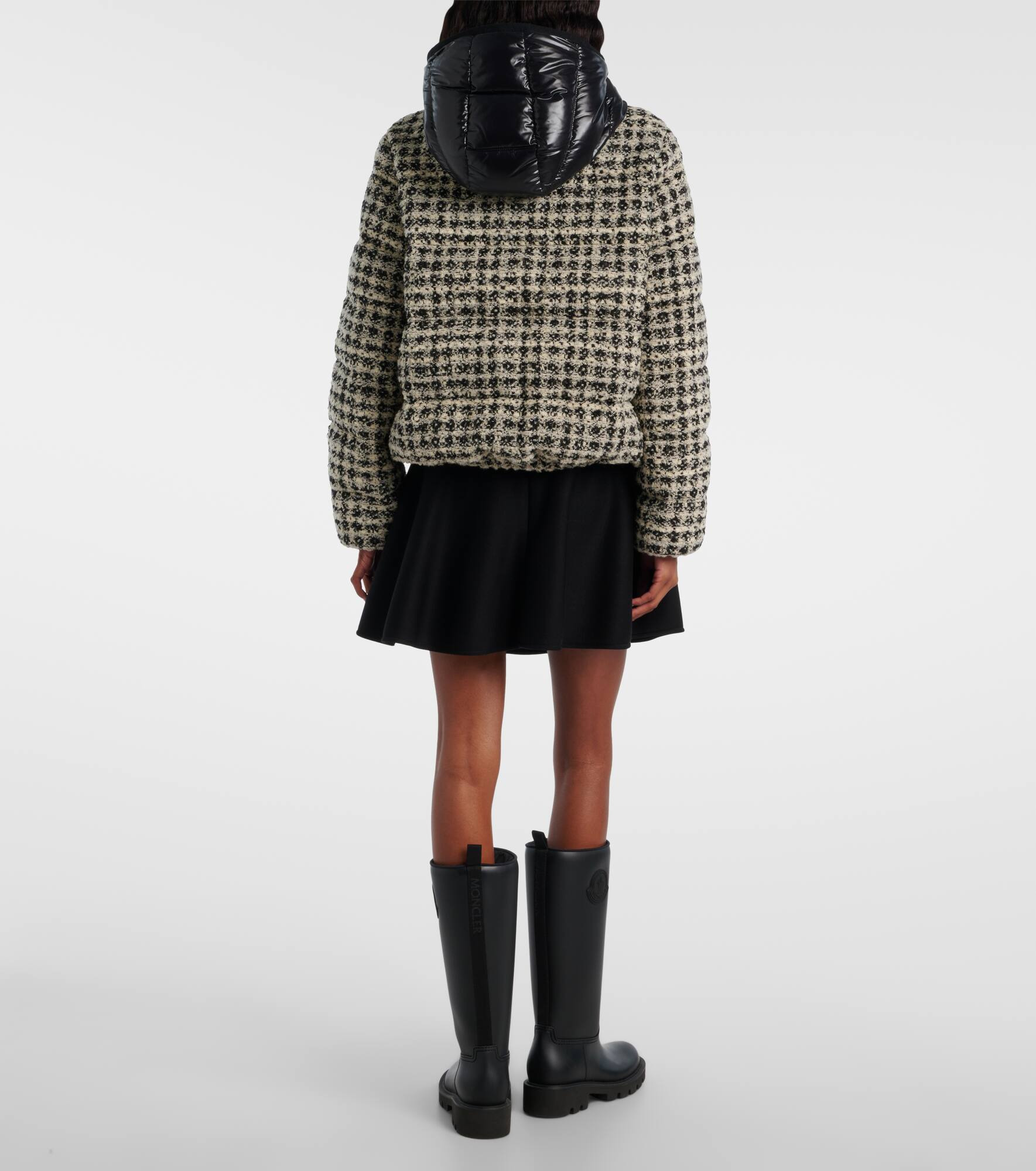 Andronne checked tweed down jacket - 3