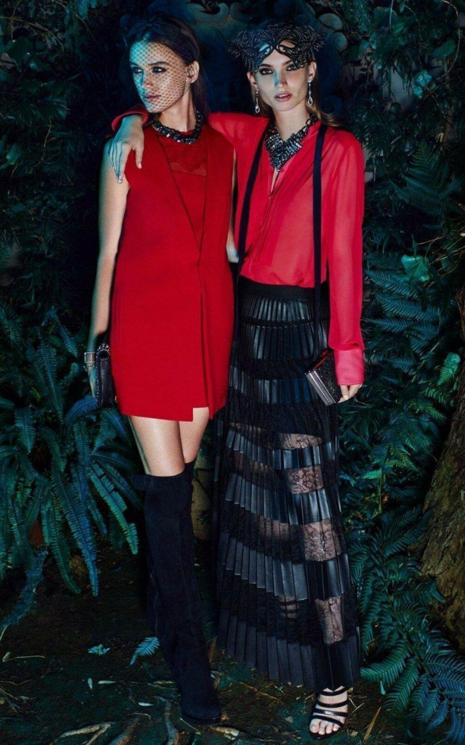 BCBGMAXAZRIA - Red Berry Kristian Pleated Button-Up Shirt - 6