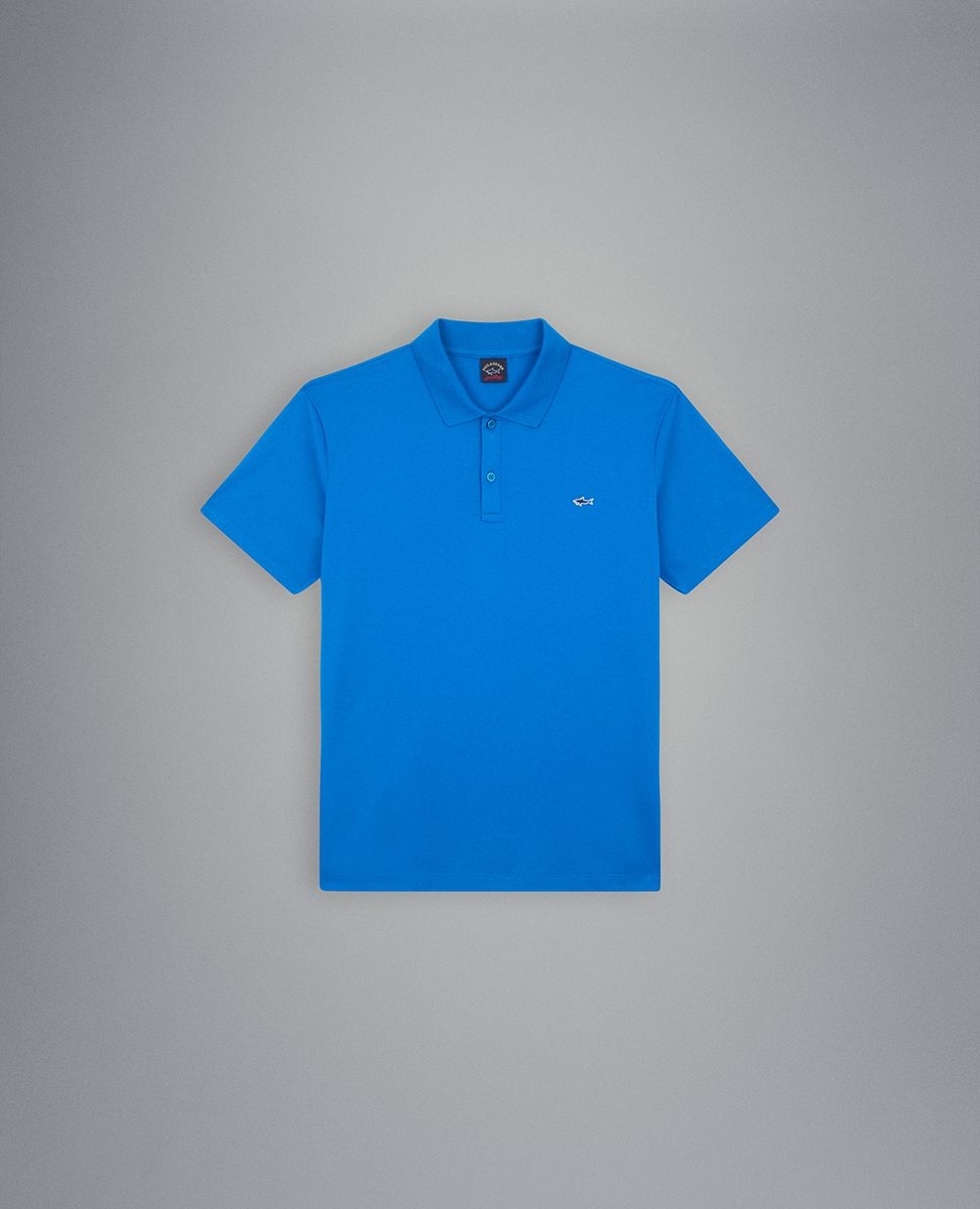 Organic cotton piqué polo with Shark badge - 1