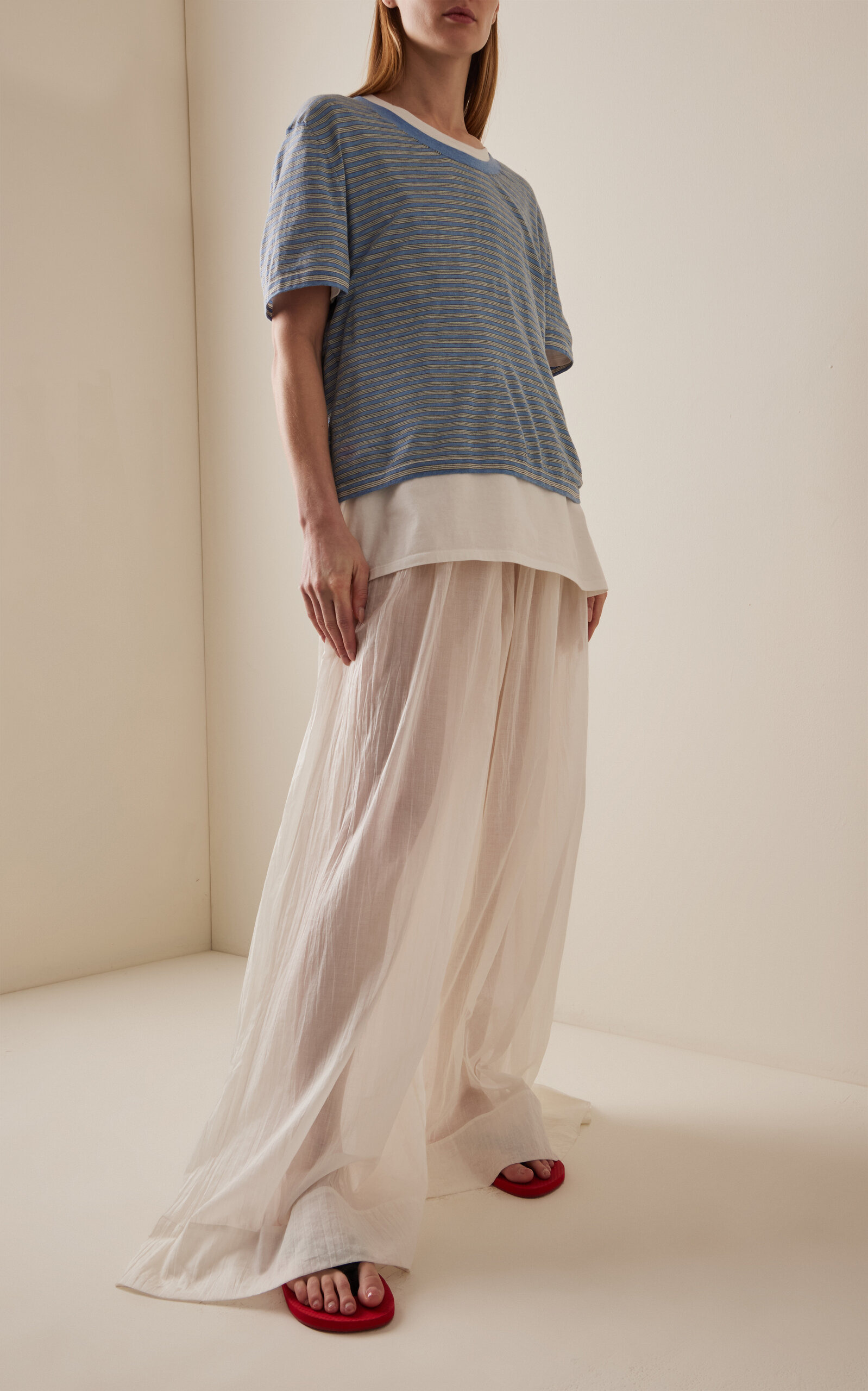 Jansu Striped Cotton-Cashmere T-shirt stripe - 3