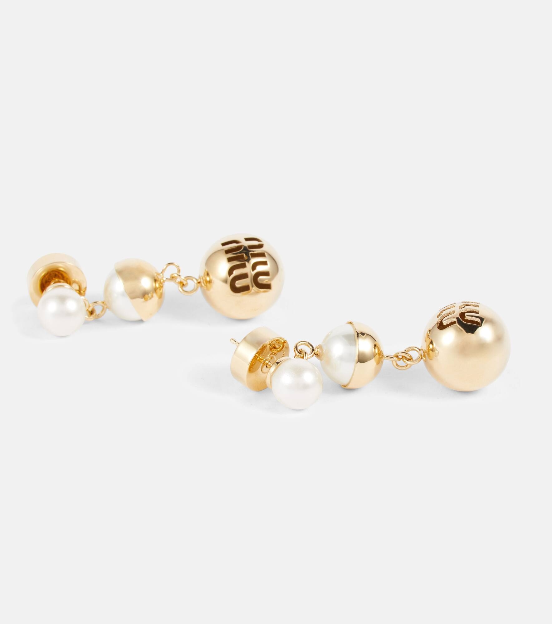 Faux pearl drop earrings - 4