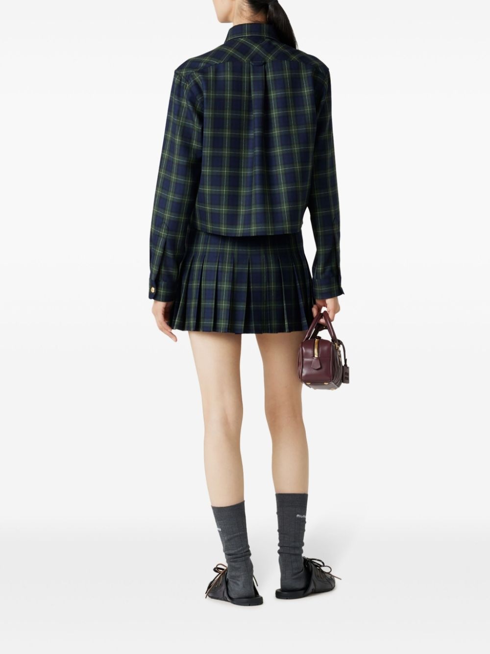 pleated tartan miniskirt - 3