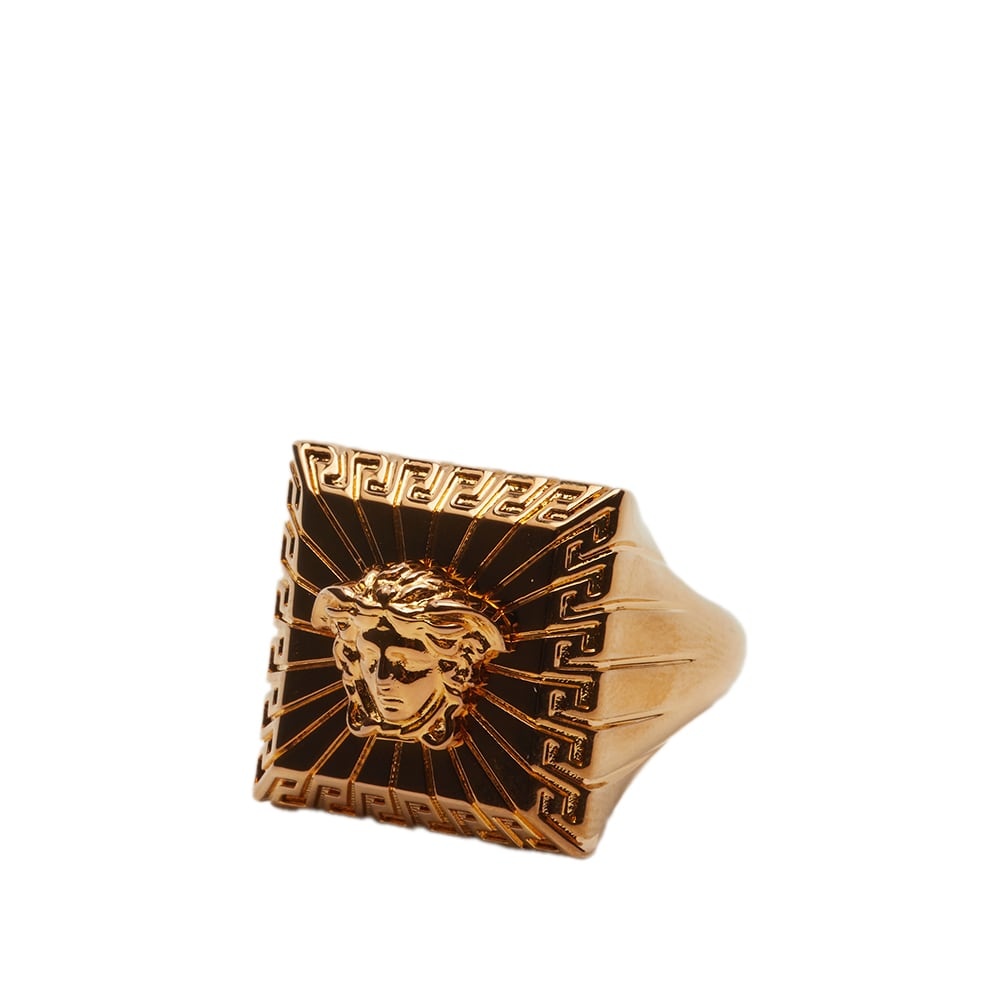 Versace Square Raised Medusa Ring - 4