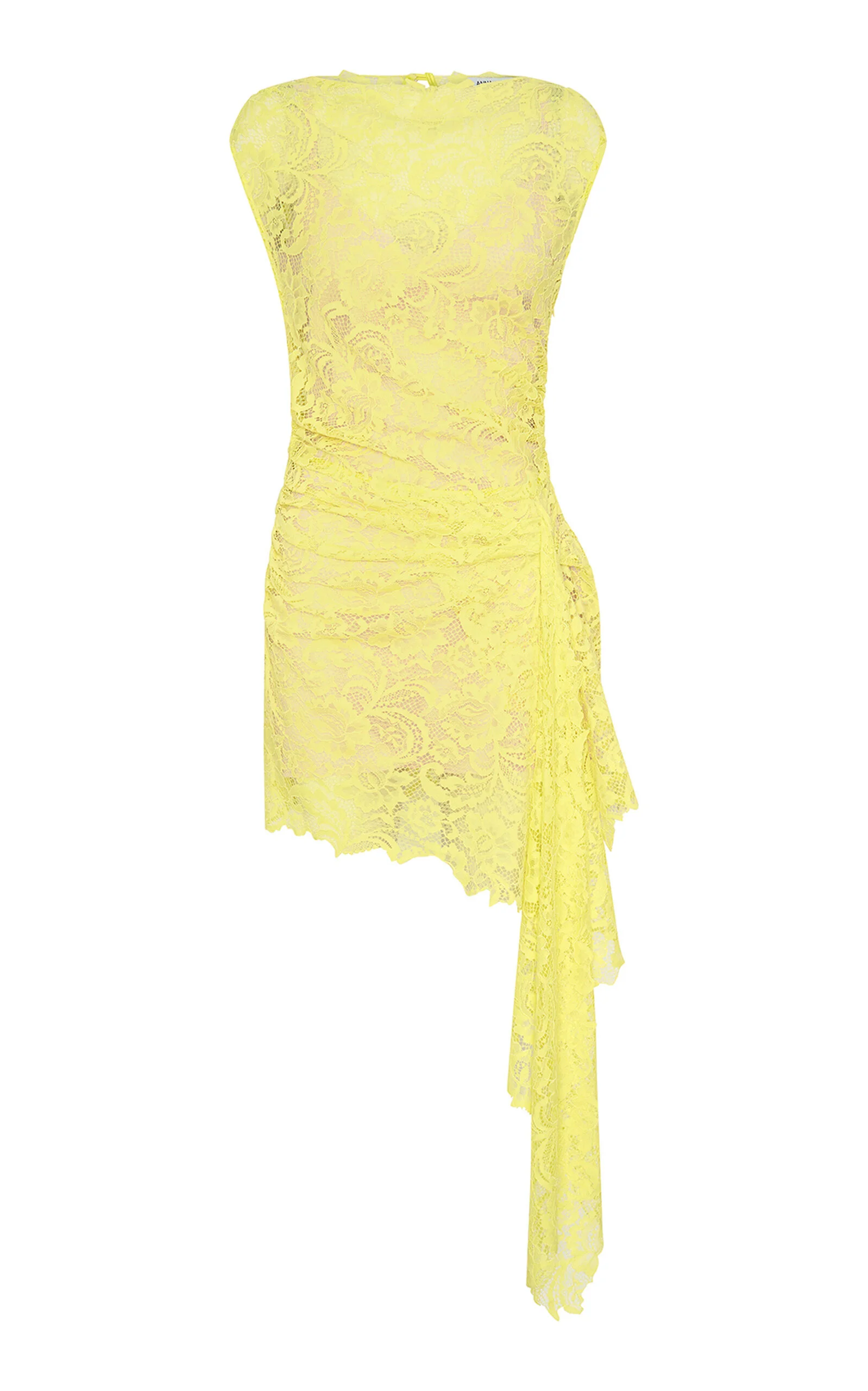 Indi Ruched Lace Mini Dress yellow - 1