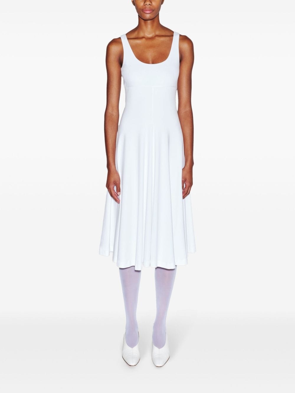 scoop-neck flared dress - 3