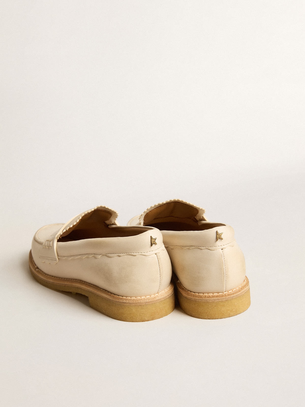 Jerry loafer in butter-white leather - 4