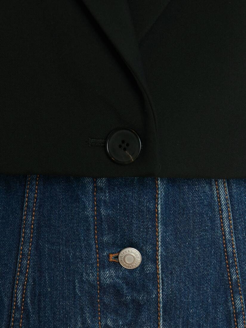 Hybrid Denim Jacket in Black - 5