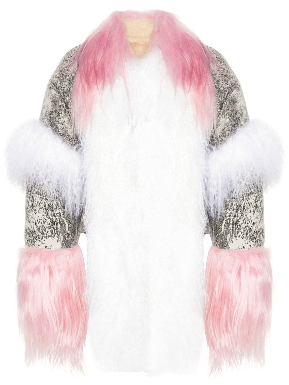 shearling-inserts suede jacket - 1