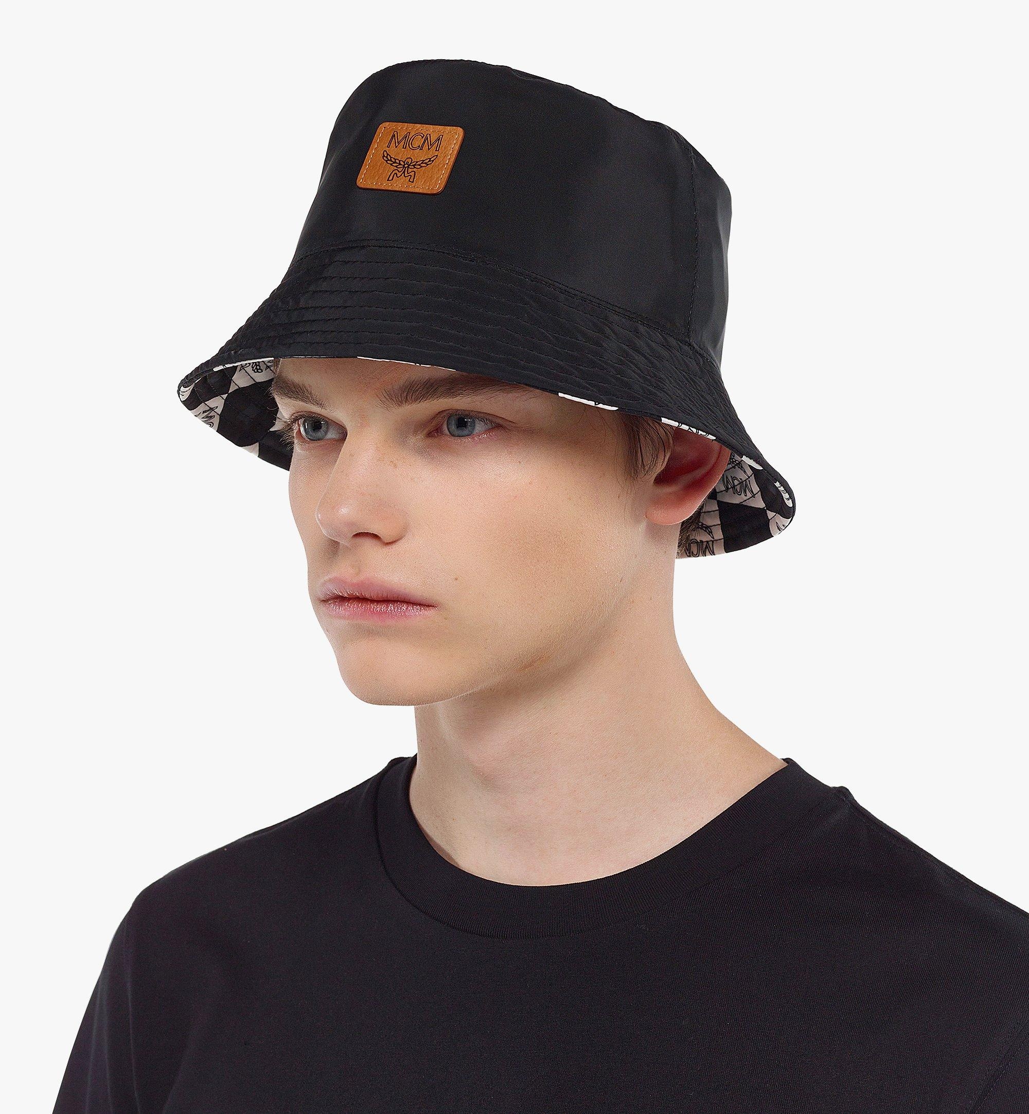 Reversible Bucket Hat in Checkerboard Nylon - 8