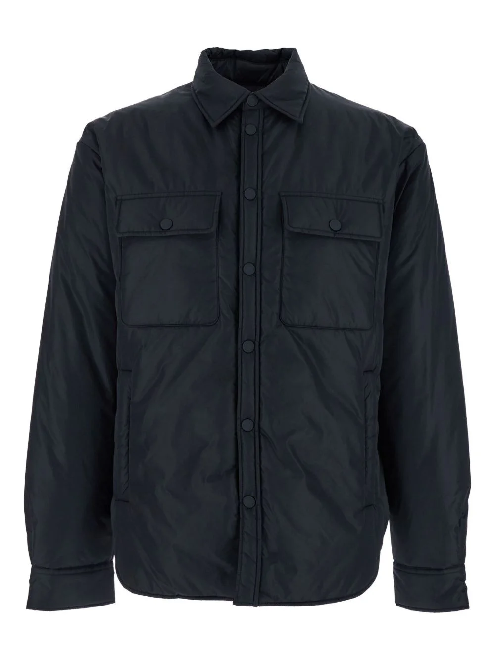 double-pocket padded shirt jacket - 1