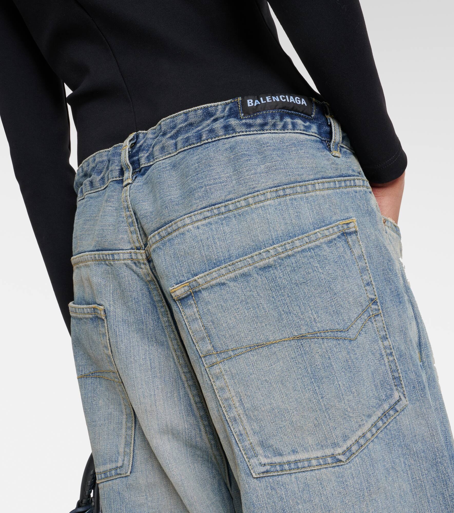 Mid-rise wide-leg jeans - 7