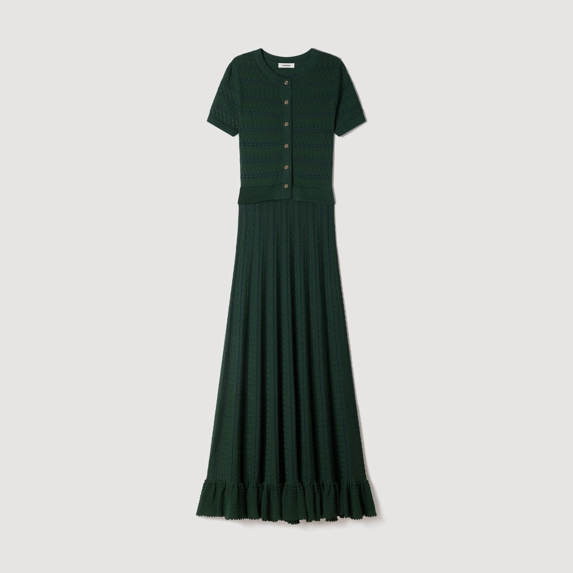 POINTELLE KNIT MIDI DRESS - 1