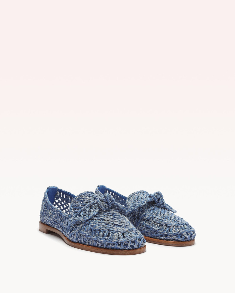 ALEXANDRE BIRMAN RAFFIA PENNY LOAFER PETROLEO outlook