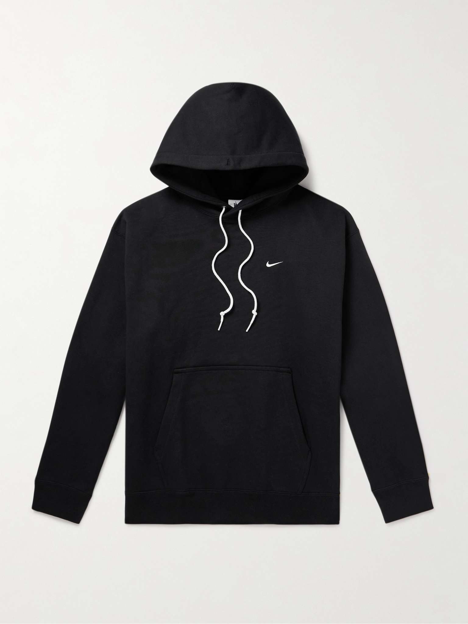Solo Swoosh Logo-Embroidered Cotton-Blend Jersey Hoodie - 1