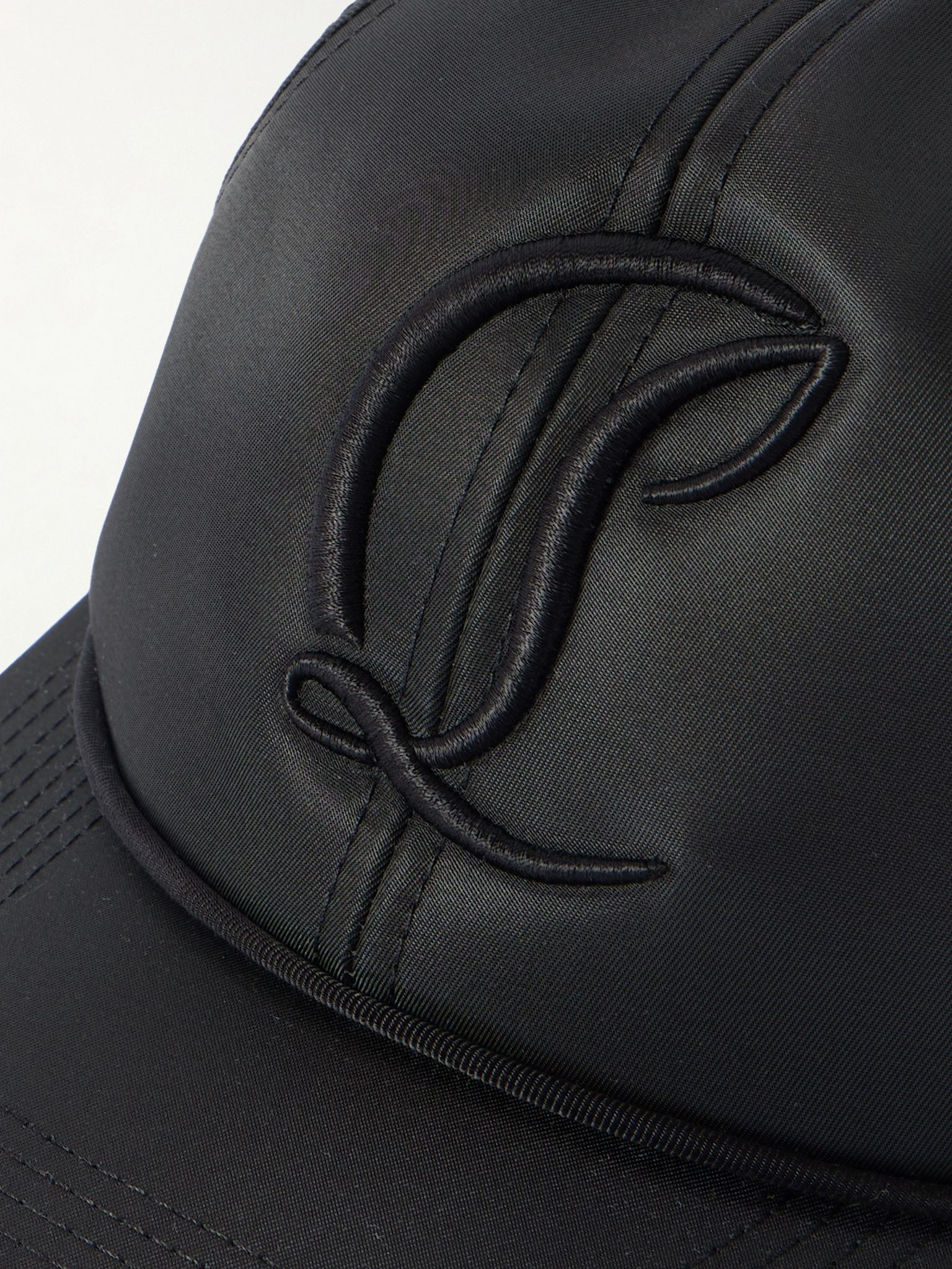 Mooncrest AC Logo-Embroidered Leather-Trimmed Nylon-Twill Baseball Cap Black - 4