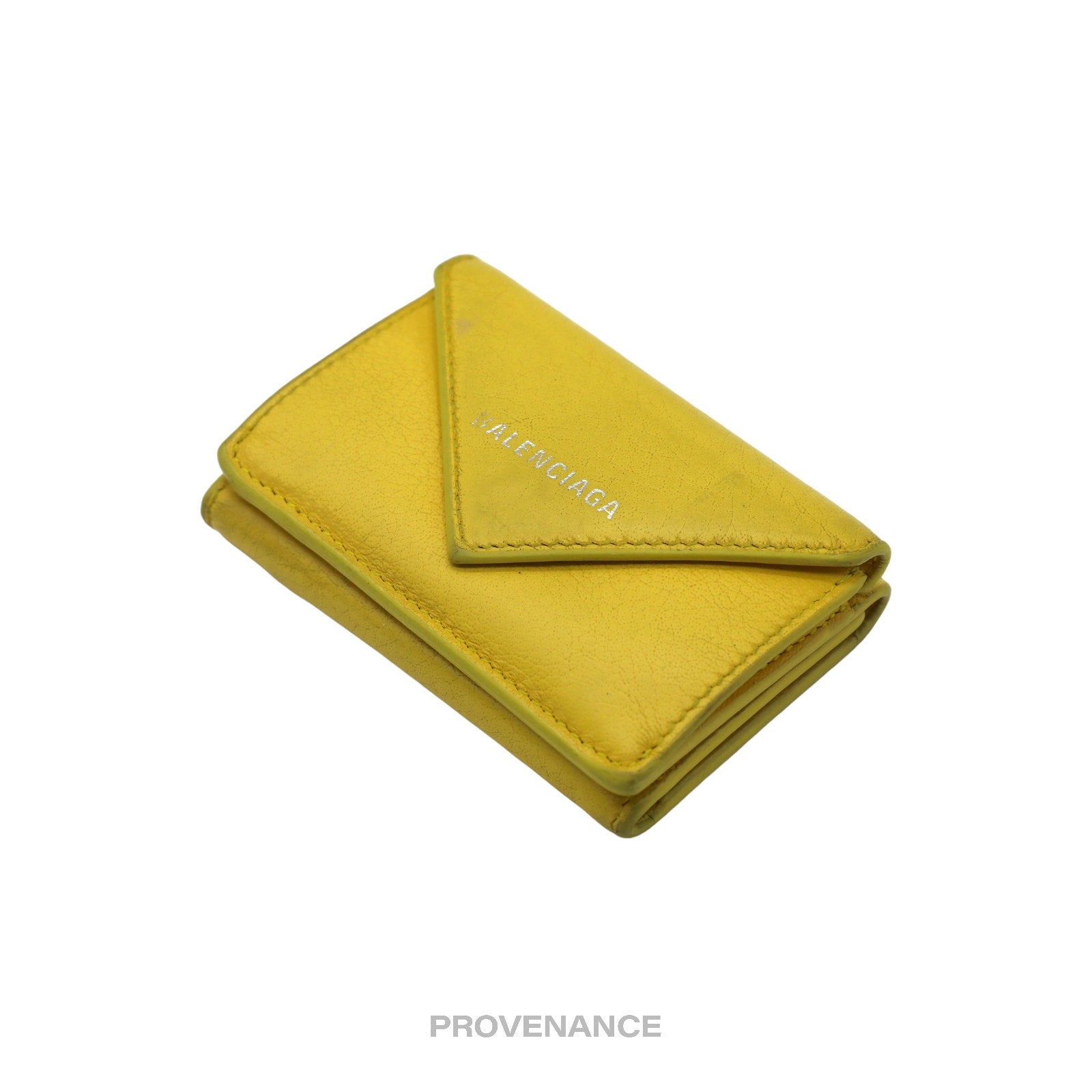 Balenciaga Papier Mini Wallet - Yellow Leather - 3