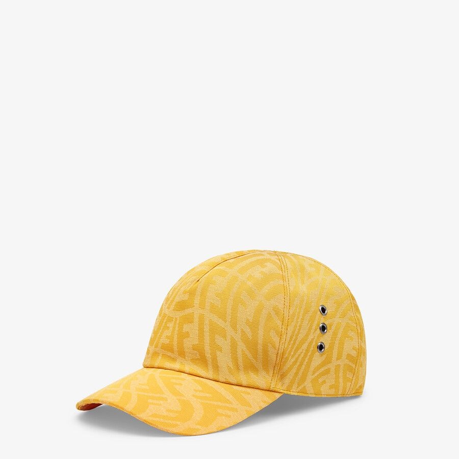 Yellow canvas baseball cap - 1