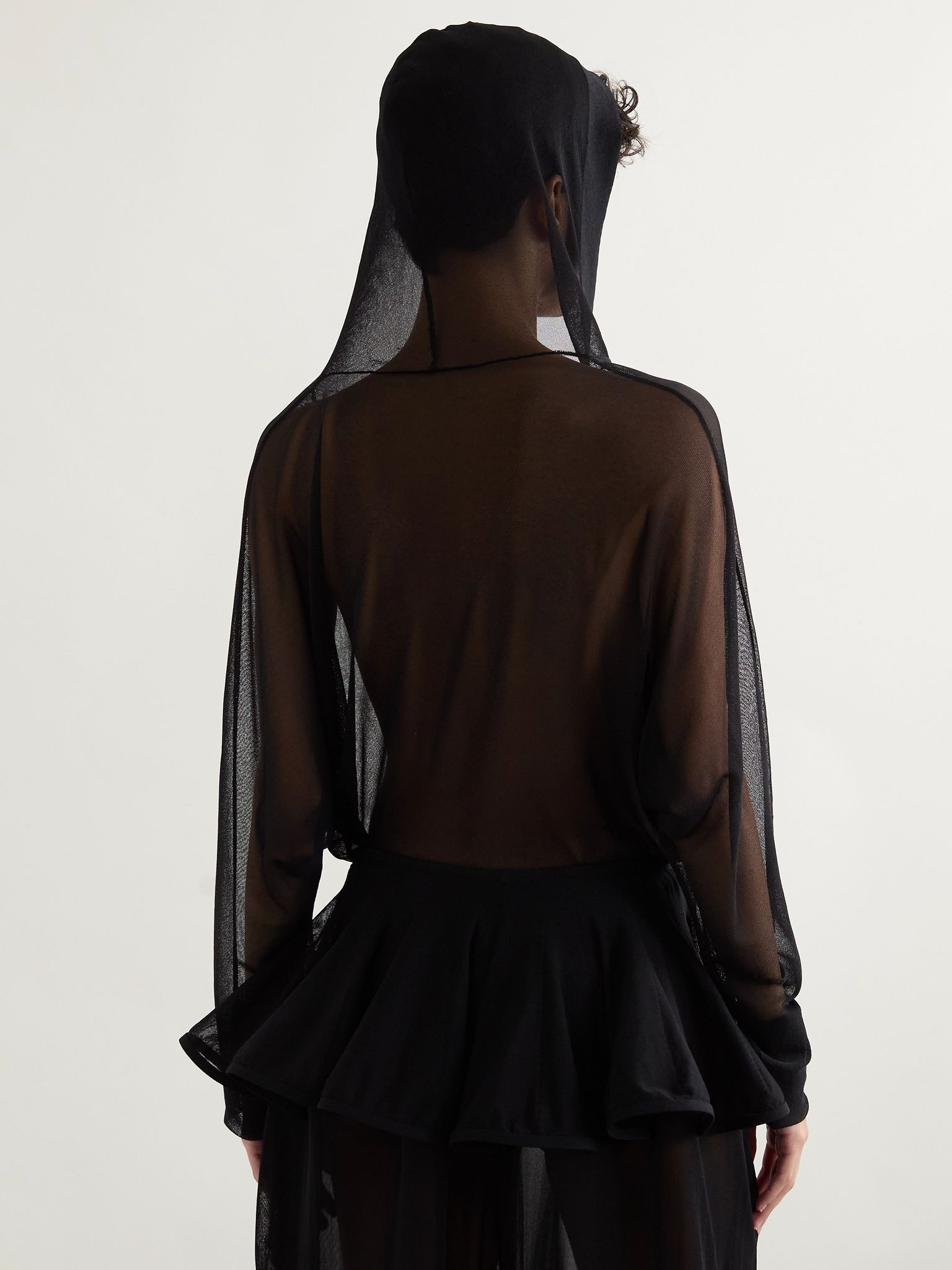 Hooded jersey bodysuit Black - 4