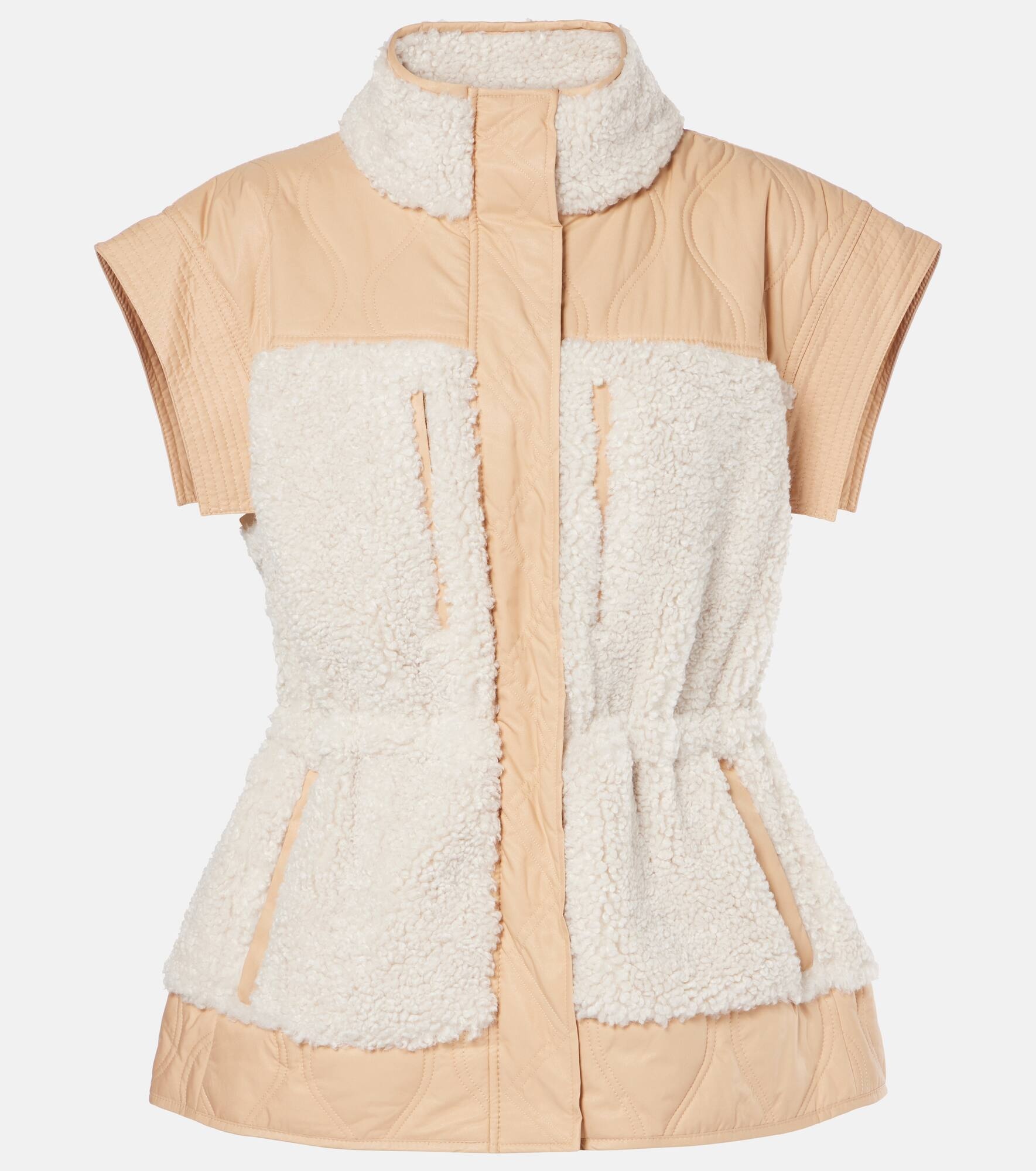 Shiloh quilted faux shearling vest - 1