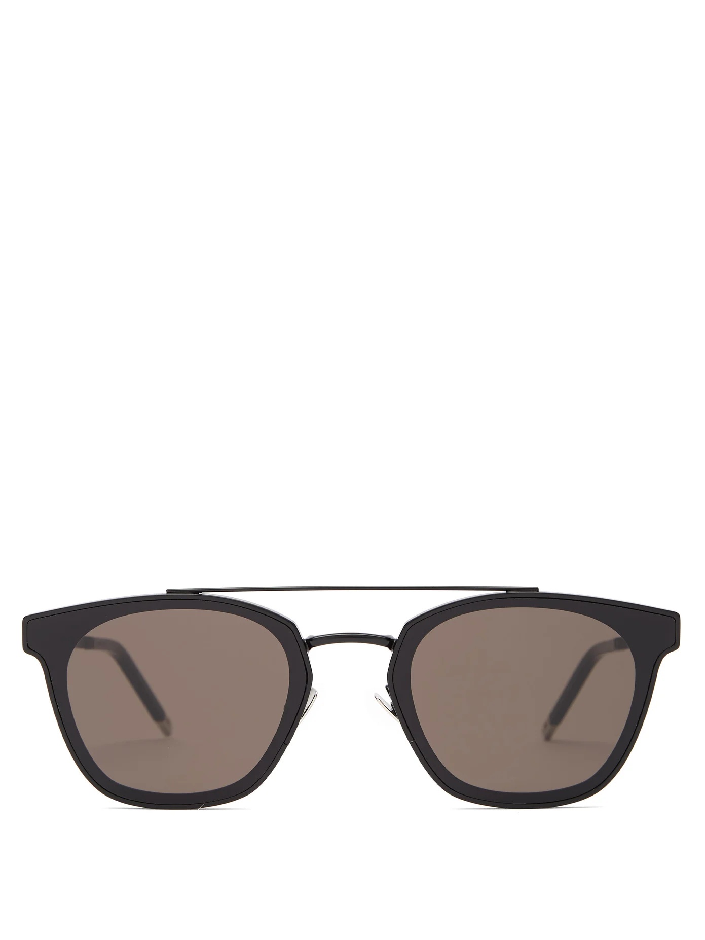 Round-frame top-bar metal sunglasses - 1