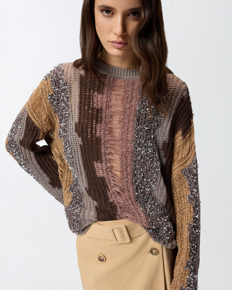 SWEATER WITH INLAYS IN CONTRASTING YARN 6
