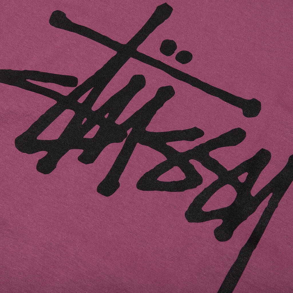 BASIC STUSSY L/S TEE - BERRY - 4