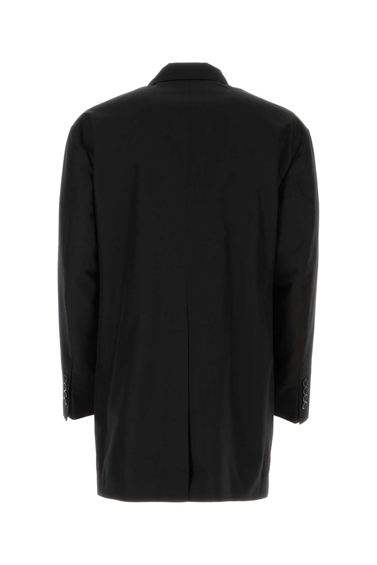 Dolce & Gabbana Men Black Shantung Oversize Blazer - 2
