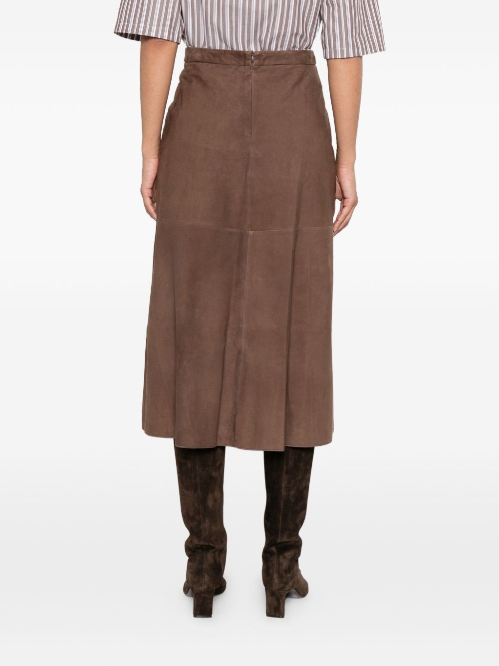 A-line suede midi skirt - 4