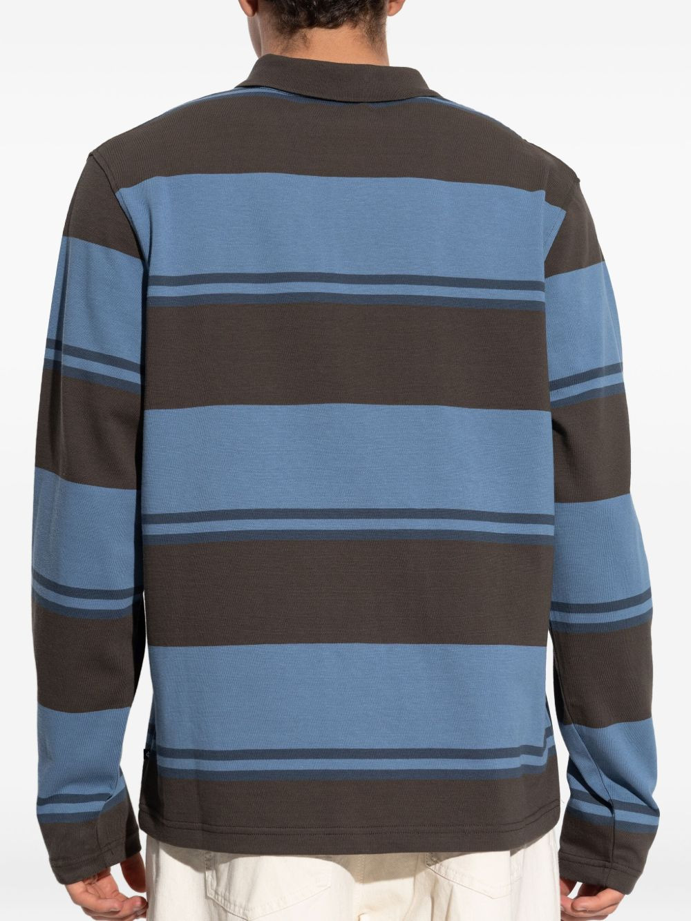 striped long-sleeve polo shirt - 4