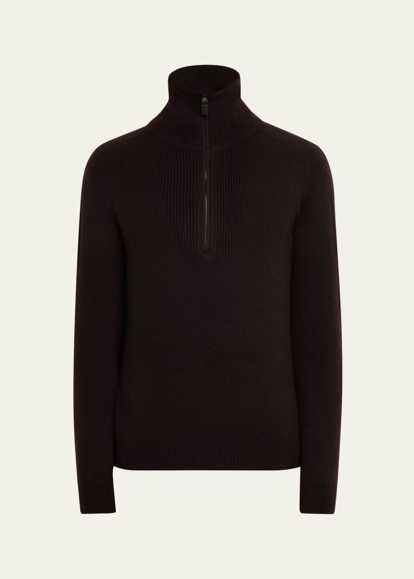 Men's Cashmere and Silk Knit Half-Zip Sweater - 1
