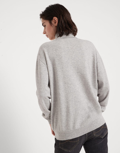 Brunello Cucinelli Cashmere turtleneck sweater with monili outlook