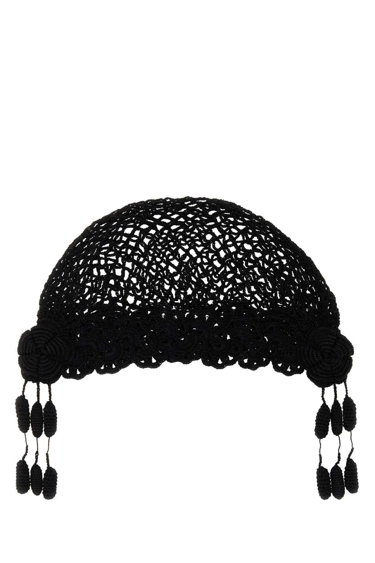 Bode Men Black Crochet Blossom Beanie - 2