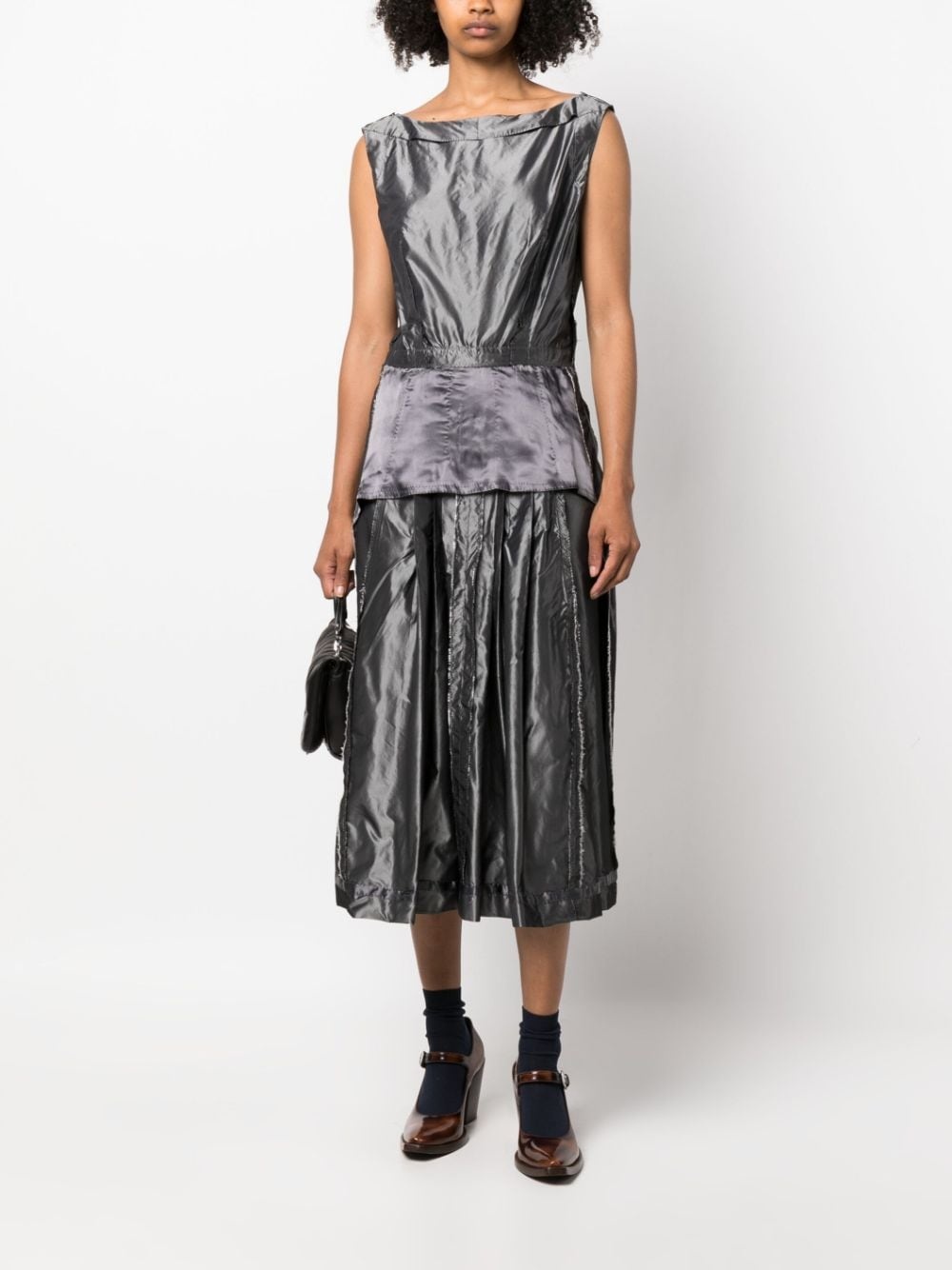 inside-out sleeveless midi dress - 2