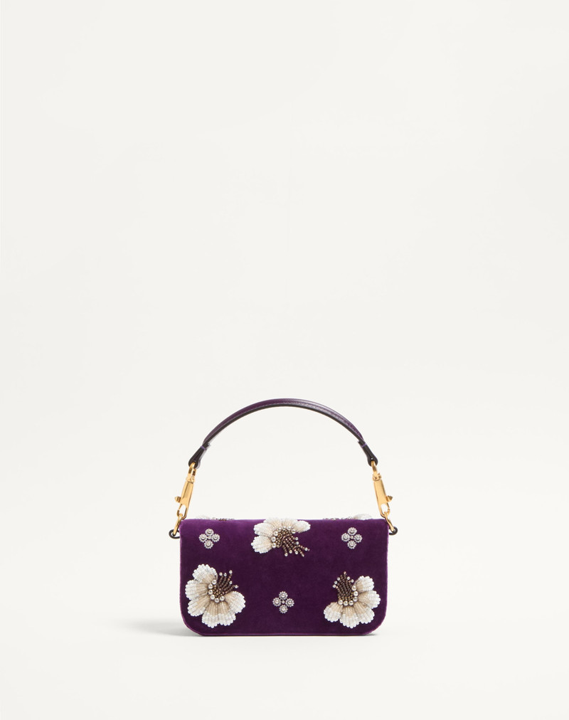 VALENTINO GARAVANI LOCÒ SMALL SHOULDER BAG EMBROIDERED WITH JEWEL LOGO 5