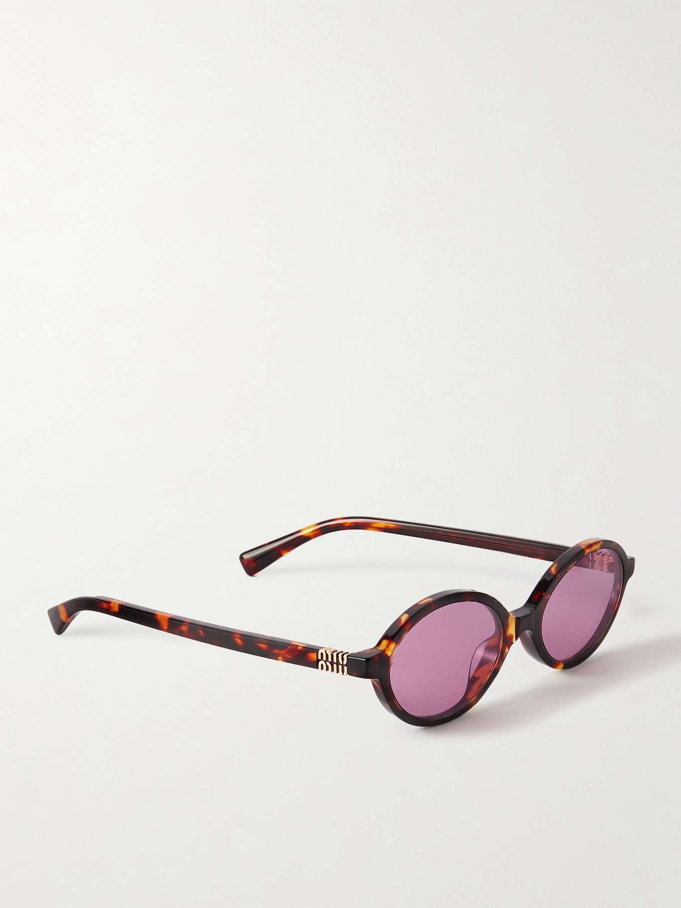 Oval-frame tortoiseshell acetate sunglasses - 3