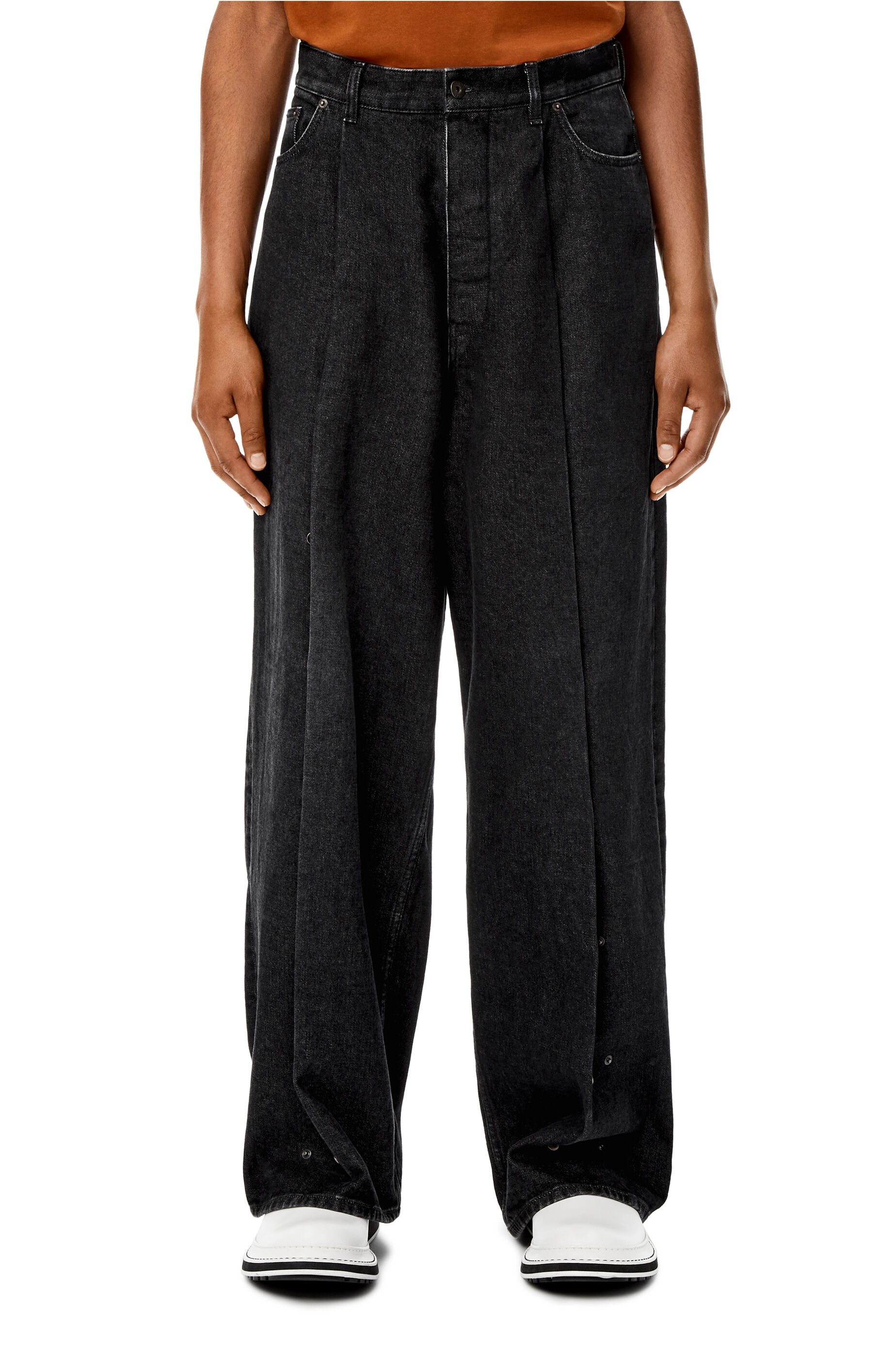 Snap denim trousers in cotton - 3