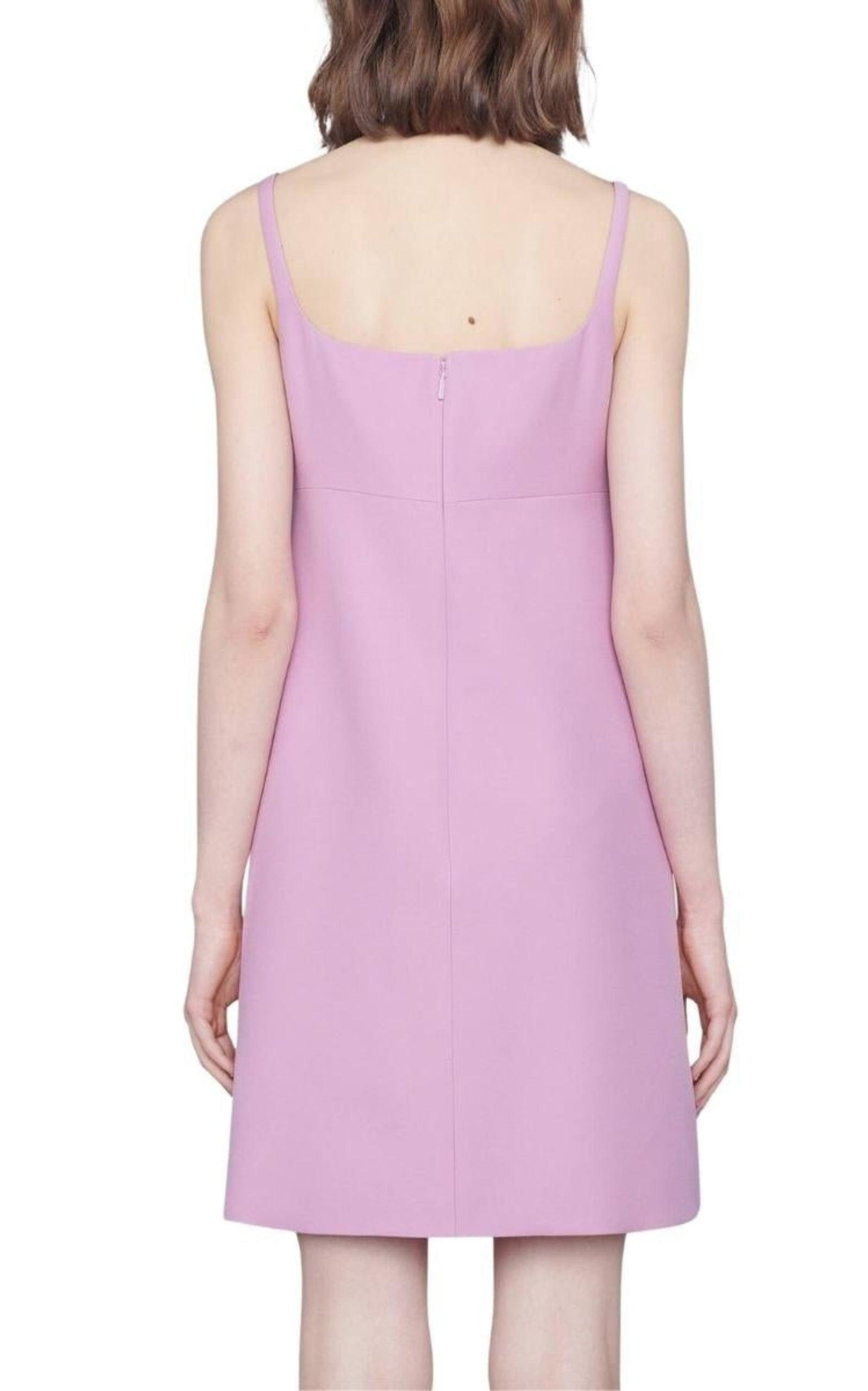 Pink Silk and Wool Cady Crepe Dress - 4