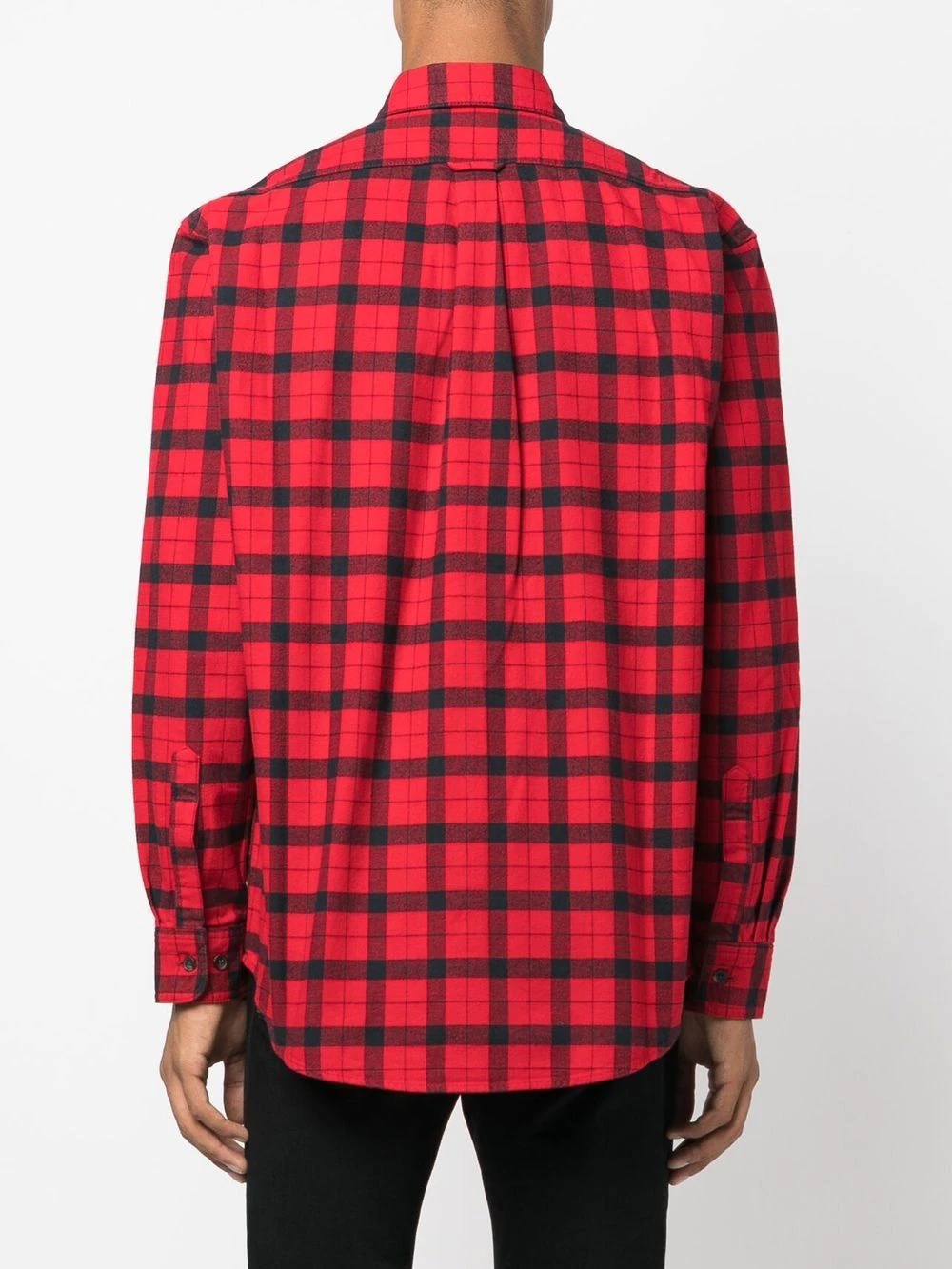 check-print long-sleeve shirt - 4