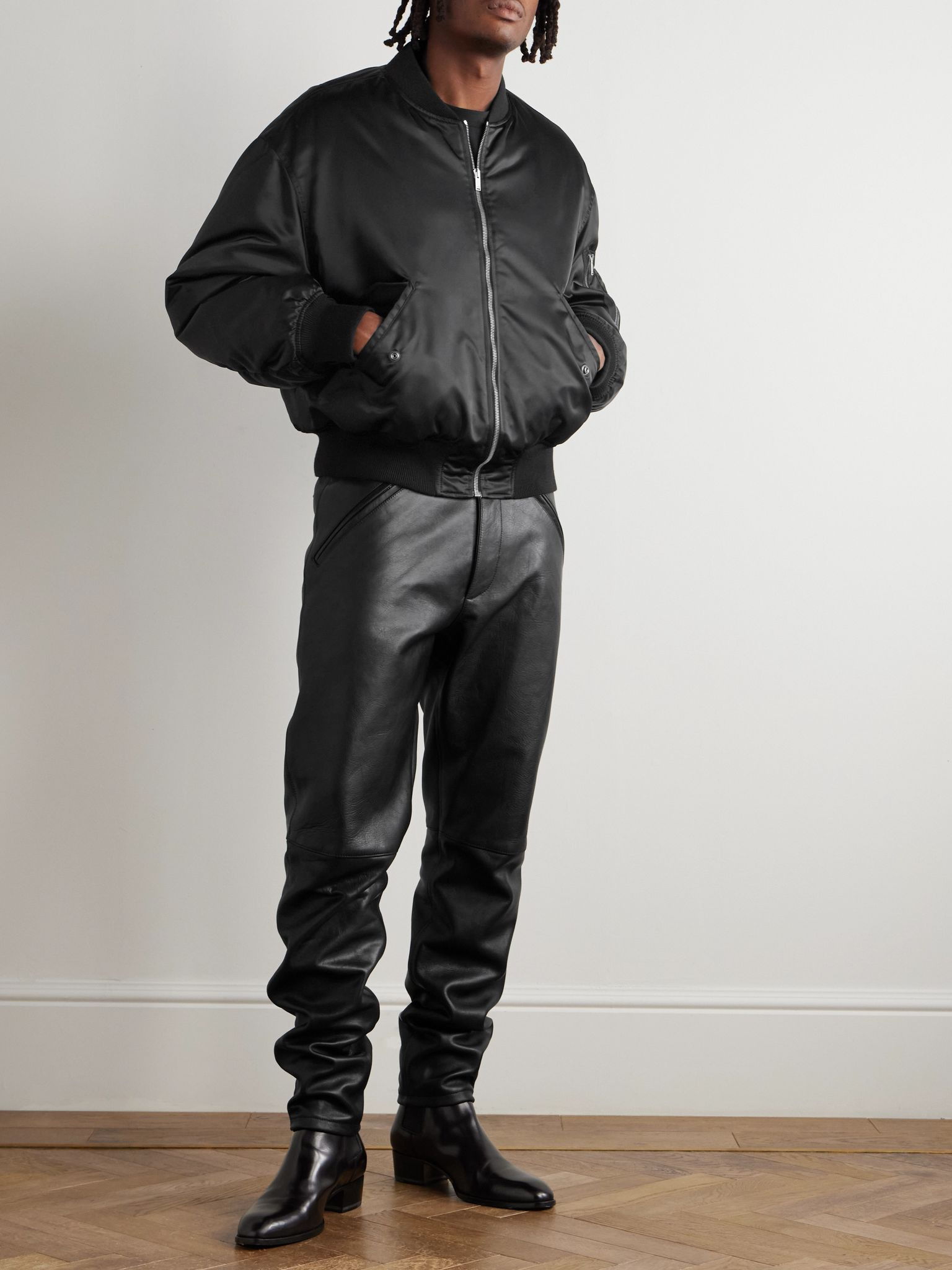 Recycled-Shell Bomber Jacket Black - 2