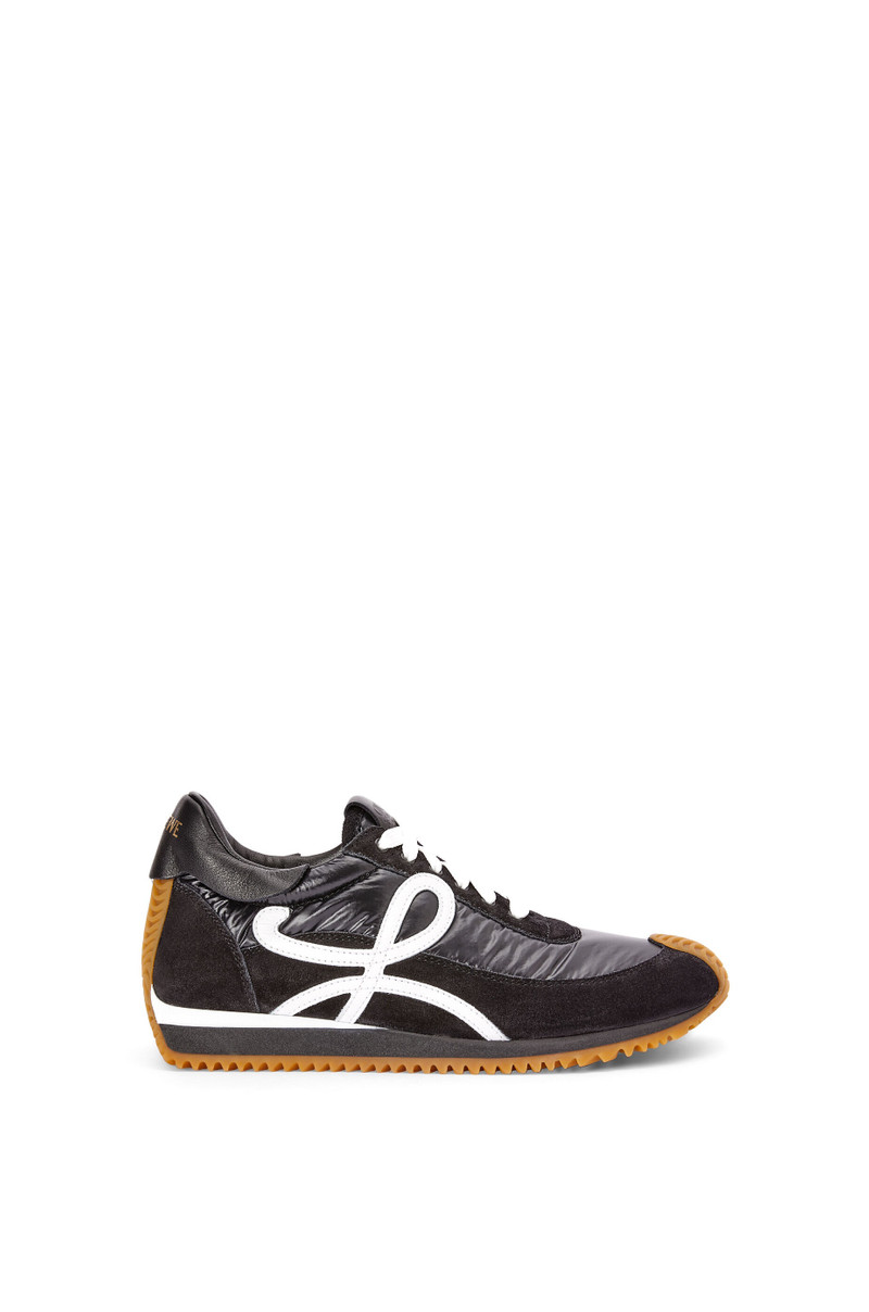 Padded flow runner in nylon and suede - 1