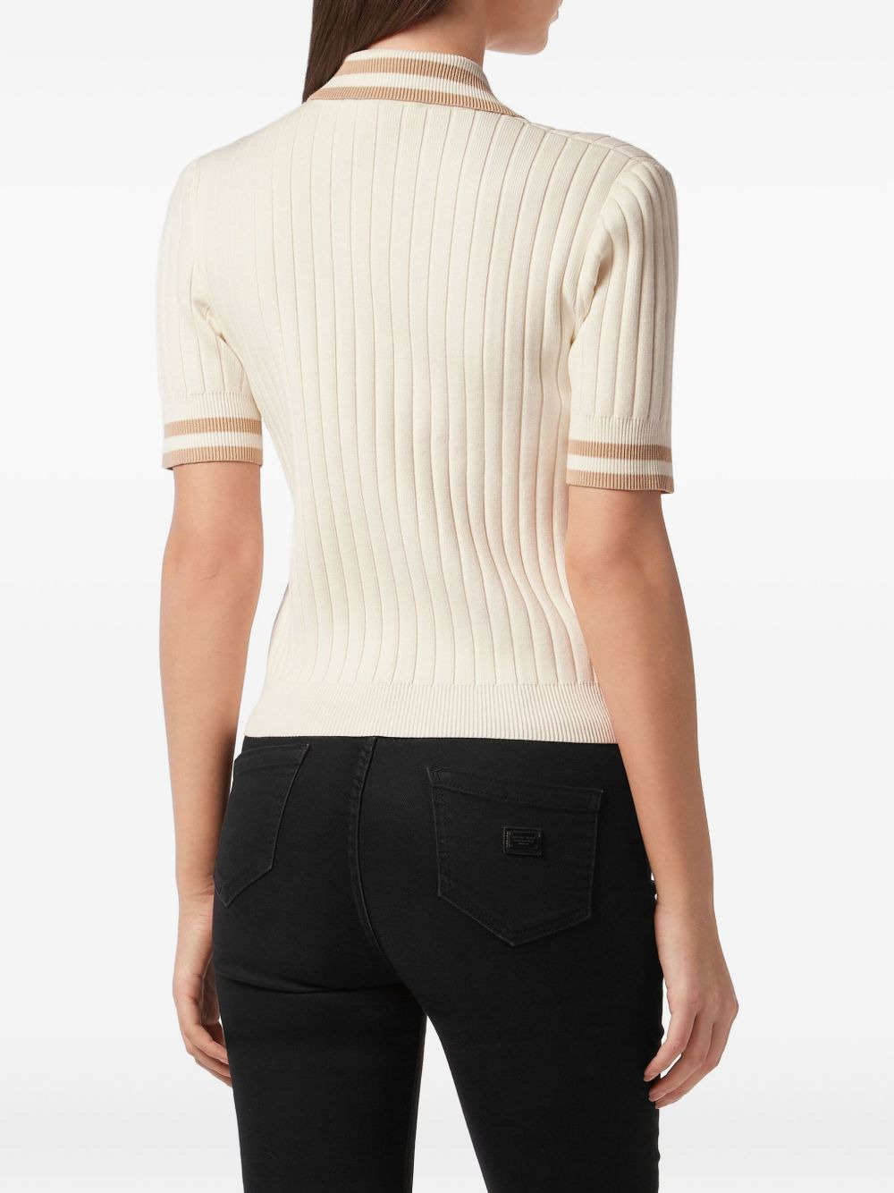 logo-embroidered polo top - 3